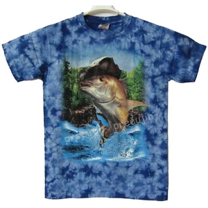 T Shirt Bass Fish River Mountain AF45 Size L XL - Picture 1 of 3