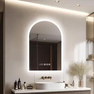 LUVODI LED Arch Bathroom Wall Mirror with Lights,Temperature Date Time Vanity HD - Picture 1 of 12