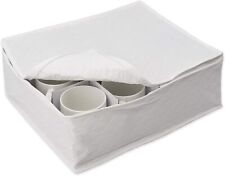 LAMINET Quilted Mug/Cup Storage Case - Holds Up to 12 Mugs/Cups - WHITE