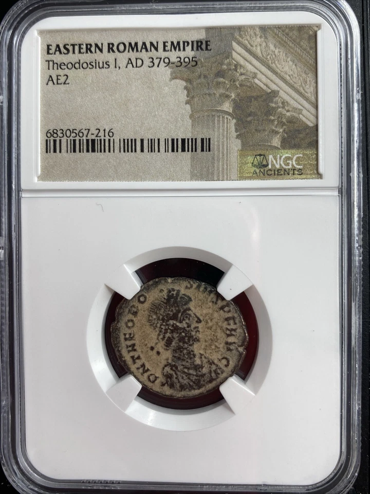 Ancient Roman Coin Emperor Theodosius I 379-395 AD Captive NGC Genuine Certified - Image 1 of 4
