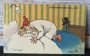 ART NOUVEAU COMIC Postcard T.BROWN A Hunting We Will Go Davidson B . 1905 2558 - Picture 1 of 3