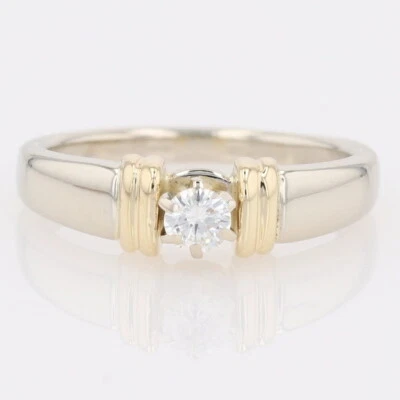 .25ctw Round Cut Diamond Solitaire Engagement Ring 14k Multi-Tone Gold Size 10 - Image 1 of 4
