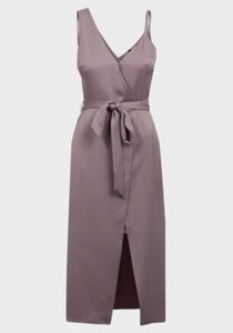 Satin Dress Size 12 Occasion Wedding Party Evening Elegant Cocktail Formal Women - Picture 1 of 8