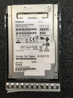 KIOXIA/CISCO 1.6TB 12Gb/s 2.5" SAS SSD KPM51VUG1T60 - Image 1 of 3