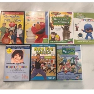 Kinder Lern DVDs Set: Elmo, Dragon Tales, Pocoyo, Squiggles, Fit werden - Bild 1 von 4