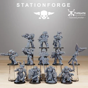 Socratis Reinforcers (12) - Station Forge - Scifi Marines Tabletop Wargaming Bit - Picture 1 of 15