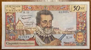 BILLET DE 50 NOUVEAUX FRANCS HENRI IV DU 5-11-1959 (BILL 160) FRANCE. RARE - Bild 1 von 8