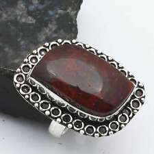 Bloodstone Gemstone Handmade Anniversary Gift Ring Jewelry US Size-6.75 AR-7113