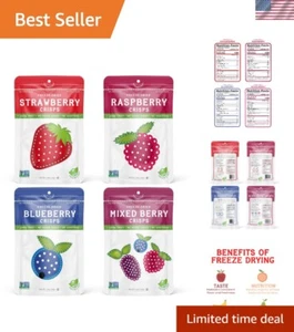 Very Berry Freeze-Dried Fruit Snacks - 4 Pack of Delicious 1.2 oz Crisps - Picture 1 of 11