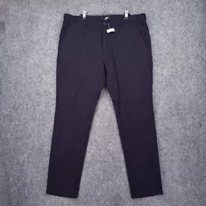 NEW H&M Pants Mens 40x31 Blue Slim Fit Chino Straight Leg Flat Front Trouser - Picture 1 of 15