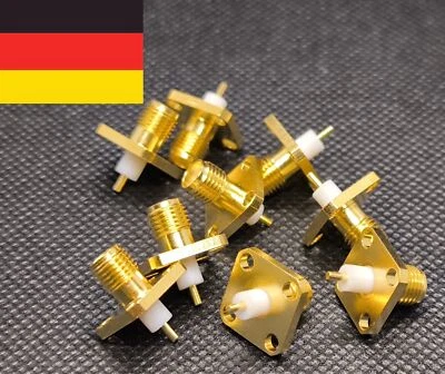 AMIDON SMA Buchse, Einbaubuchse Flanschmontage vergoldet + Teflon PTFE FUNK + WLAN