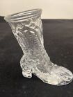 CRYSTAL ICE Clear Glass Made In Taiwan Dress Boot Shoe 4 X 1.5 INCHES
