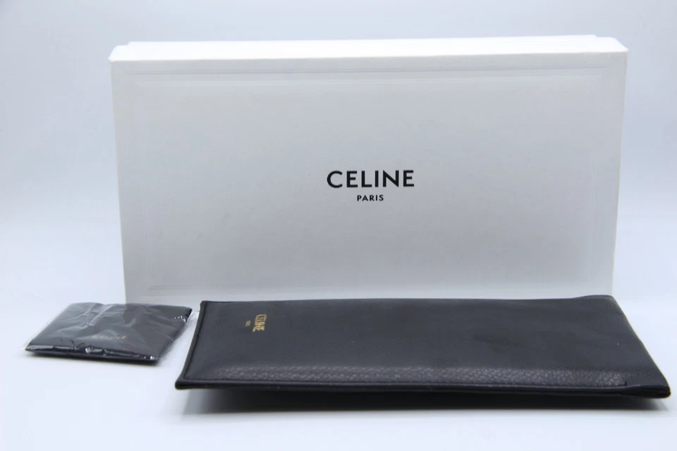 NUEVO CELINE BOLSA DE CUERO NEGRO CAJA DE TELA ESTUCHE AUTÉNTICO GAFAS Foto 1 de 4