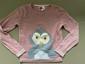 Mini Boden Owl Pink Cotton/Wool Sweater 9-10 Good Condition - Picture 1 of 2