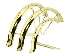 GOLD 26" Hollow Trike Conversion Kit Fender Set  Lowrider Cruiser Bike Bicycle - Picture 1 of 1