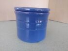 Longaberger made in USA Pottery 1 one-pint Crock & lid in cornflower blue