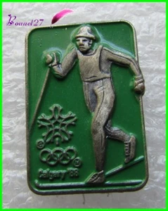 Pin's Jeu Olympique de CALGARY 1988 Sport Le Ski de fond Vitesse #326 - Imagen 1 de 1