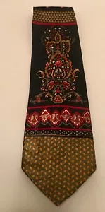 Christian Dior Monsieur Silk Tie Paisley Pattern Made in Paris France Blue/Gold - Picture 1 of 7