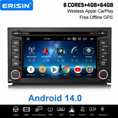 Android 14 DAB+ Autoradio Für SEAT LEON 2013-2018 CarPlay 64GB Wifi DSP Navi DVD - Bild 1 von 4
