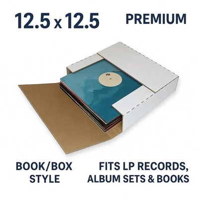 (Premium) LP Record Vinyl Mailers 12.5x12.5 – Album Box/Book Mailers – 50 Pack - Image 1 of 4