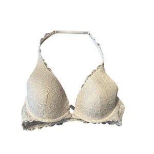 Sujetador halter acolchado de encaje Aerie - Blanco - Talla 34C - Íntimo para mujer - Imagen 1 de 6