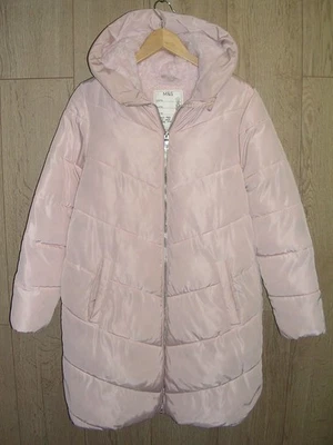 Marks & Spencer Girls Pink Fleece Lined Hooded Winter Coat Jacket Age 13-14 - Image 1 of 4