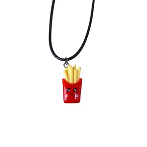 Mcdonalds Fries Pendant Necklace. Cord 18" UK Stock. Handmade - Picture 1 of 3