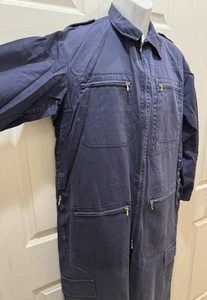 Vintage blauer Workwear Overall L XL EU 54 deutsch schwer entflammbar Reißverschluss Halloween - Bild 1 von 23
