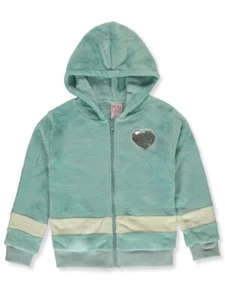 REAL LOVE GIRLS' 2-PIECE PLUSH HEART HOODIE, Size 10/12 - Picture 1 of 1