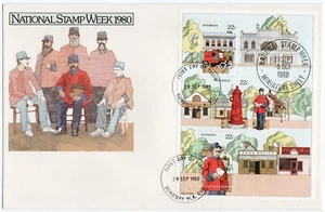 1980 Australia FDC - National Stamp Week - Sheet with 3 Stamps - Picture 1 of 2