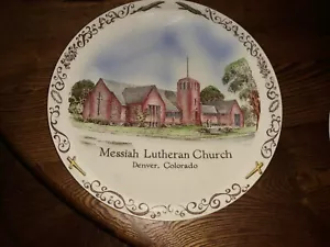 VERNON KILNS PLATE - MESSIAH LUTHERAN CHURCH , DENVER , COLORADO - Picture 1 of 2