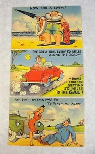 VINTAGE COMEDY THEME CARTOON POST CARD SET OF 3 - Picture 1 of 2