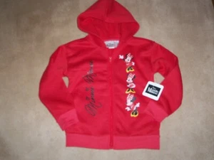 NEW, DISNEY MINNIE MOUSE GIRLS FULL ZIP SWEATSHIRT HOODIE, SIZE 4 - Picture 1 of 4