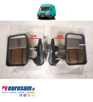 2 x  SPECCHIO SPECCHIETTO RETROVISORE DX E SX IVECO DAILY 89 - 99 CORTO GRIGIO - Immagine 1 di 4