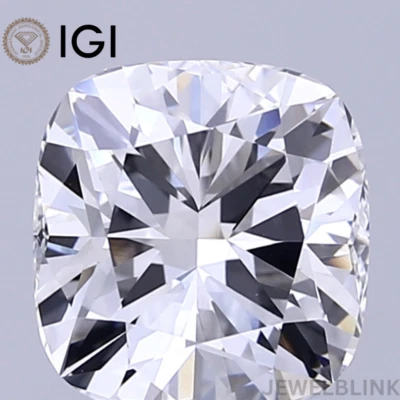 IGI Certified SQUARE CUSHION BRILLIANT 3.22 Carat E Color VVS2 Lab Grown Diamond - Image 1 of 4