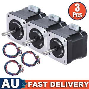 3Pcs Nema 17 Stepper Motor 40Ncm 0.9A 4-Lead 90cm Lead Cable for DIY 3D Printer - Picture 1 of 7