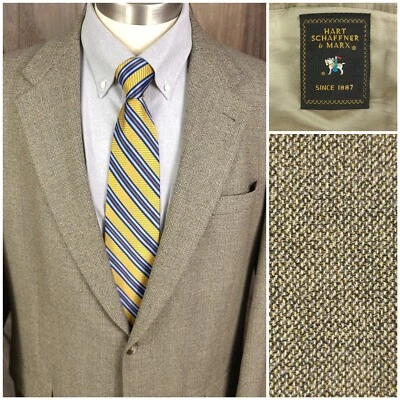 Abrigo Deportivo Hart Schaffner Marx Tweed Talla 42L 42 Chaqueta Larga Hecho en EE. UU. #427 Foto 1 de 4