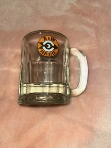 Vintage A&W Root Beer Mug Bullseye Logo 4.5” Tall 8oz Glass HEAVY Very Nice L@@K - Picture 1 of 6
