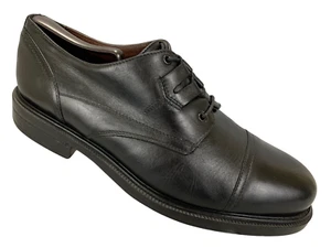 Cable & CO cap toe black leather lace up blucher shoes men's size US10 - Picture 1 of 15