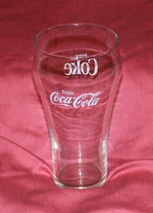 Bicchiere Coca-Cola lettere bianche trasparenti 6"x3" - Foto 1 di 5