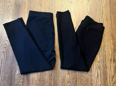 批量 2 件 Preston & York 7Seven 黑色平底裤 尺寸 M 人造丝 弹性纤维 — 第 1/4 张图片