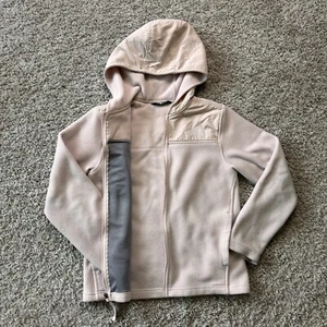 The North Face Denali Jacket Girls Youth Medium Full Zip Hooded Fleece Pink - Picture 1 of 15