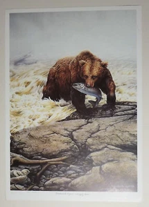 Michael Dumas Northwest Legend Grizzlybär limitierte Auflage signierte Lithographie - Bild 1 von 2