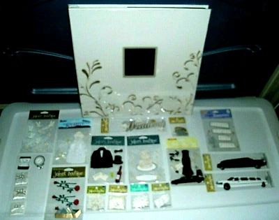 Libro de recuerdos de boda-bordado-recuerdos-hecho por pionero-lote de pegatinas selladas + Foto 1 de 4