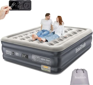 Queen Air Mattress w/ Built-in Pump – 18" Raised, 650Lb Capacity, Indoor/Outdoor - Picture 1 of 12