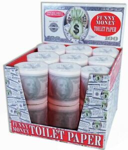 Money Toilet Paper Roll 100 Dollar Bill Tissue TP Benjamin Funny Gag Bath Joke $