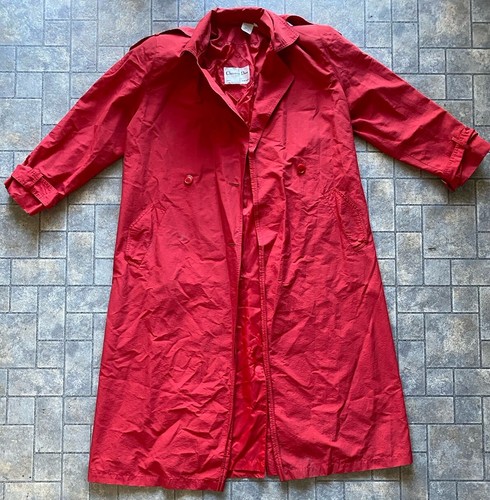 Cappotto Christian Dior donna taglia 10 rosso made in Hong Kong coprispalle incorporate