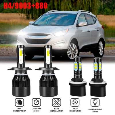 For Hyundai Tucson 2010 2011 2012 2013 4x LED Headlight Hi / Lo +Fog Light Bulbs - Image 1 of 4