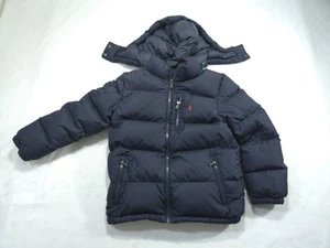 Polo Ralph Lauren Jacket Boys Small Blue Coat Downfill Puffer Hooded - Picture 1 of 10
