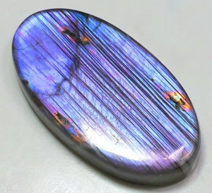 85 Ct 7X25X47 mm Natural Purple Fire Labradorite Oval Cabochon Gemstone RE-22 - Picture 1 of 2